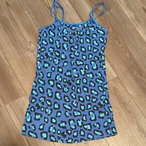 Wet Seal Blue and Black Leopard Print Tank Top